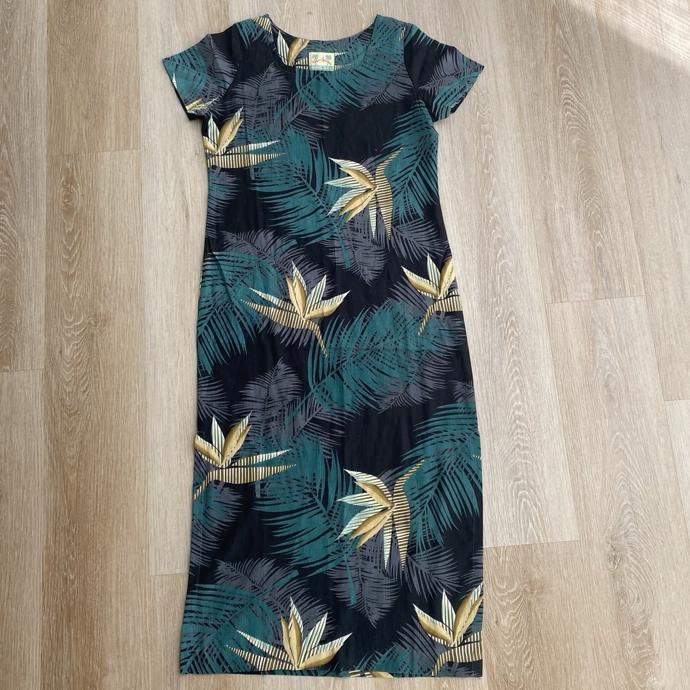 VTG Reyn Spooner Hawaiian Traditionals Bird of Paradise Tropical Maxi Dress XS